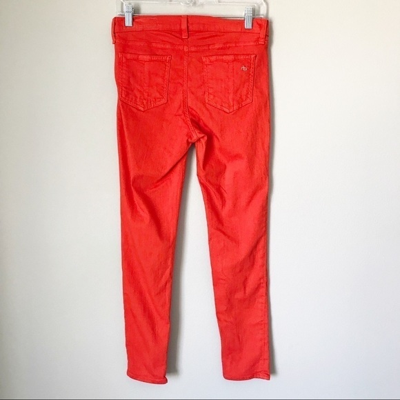 Rag & Bone Zipper Capri Crop Jeans Sz 27 Orange - Picture 6 of 10